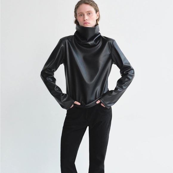 NWT Source Unknown Leather Turtleneck - Picture 2 of 2